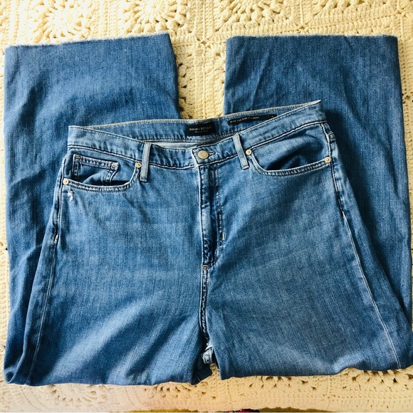 Banana Republic High Rise Wide Leg Crop Jeans Size 31 Raw Hem - Picture 2 of 9
